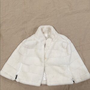 BHLDN White Faux Fur Bridal Cape Jacket